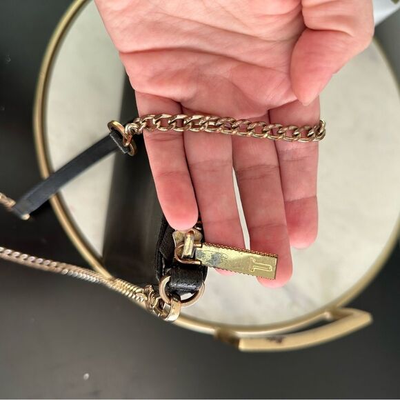 Ted Baker Black Mini Grain Minimalist Crossbody Bag with Gold Chain Hardware - Picture 16 of 16